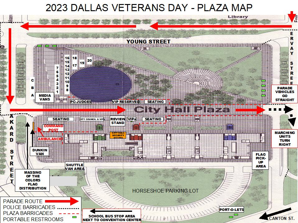 Plaza Map - Click on the image to open a full size image, suitable for printing, in a new window.